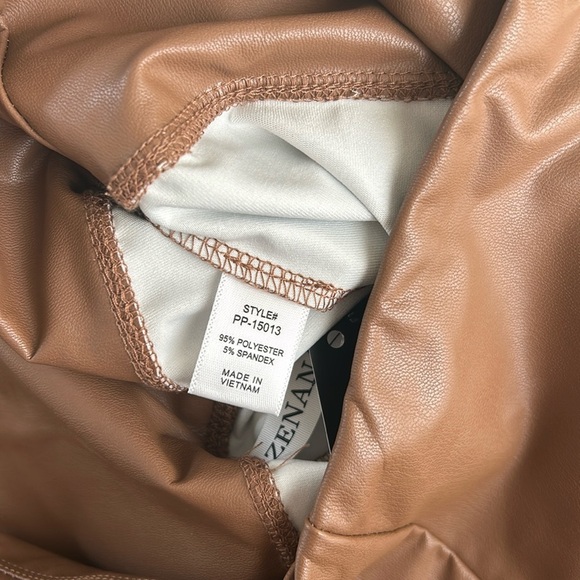 Zenana brown high rise faux leather leggings - Picture 13 of 13